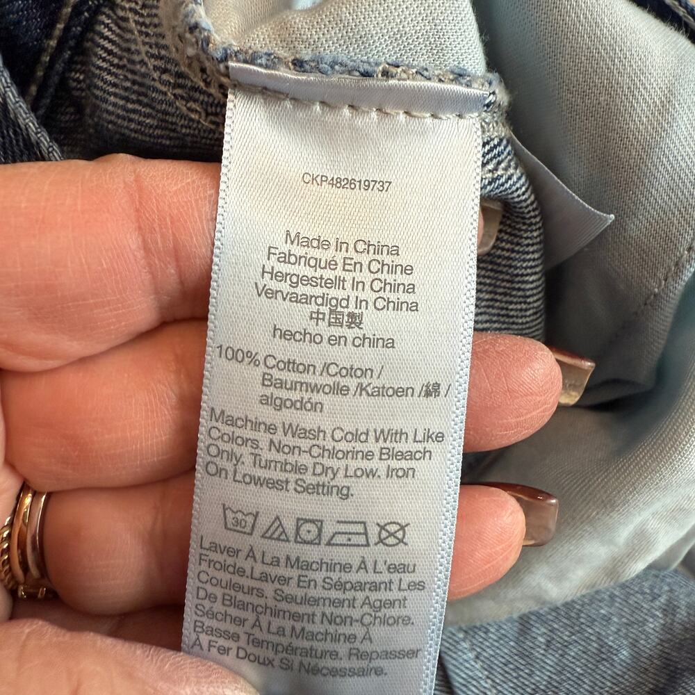 Women's Madewell Denim‎ Blue Jean Cargo Pieced Midi Skirt Size 26 Small - Picture 5 of 8